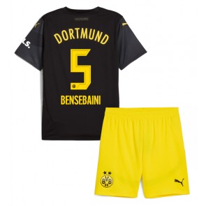 Billiga Borussia Dortmund Ramy Bensebaini #5 Bortatröja Barn 2024-25 Kortärmad (+ Korta byxor)